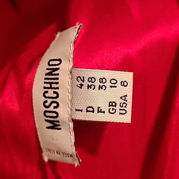 SOLD - MOSCHINO Magenta Red Taffeta Dress - Size: US8; IT42 - Picture 4 of 4